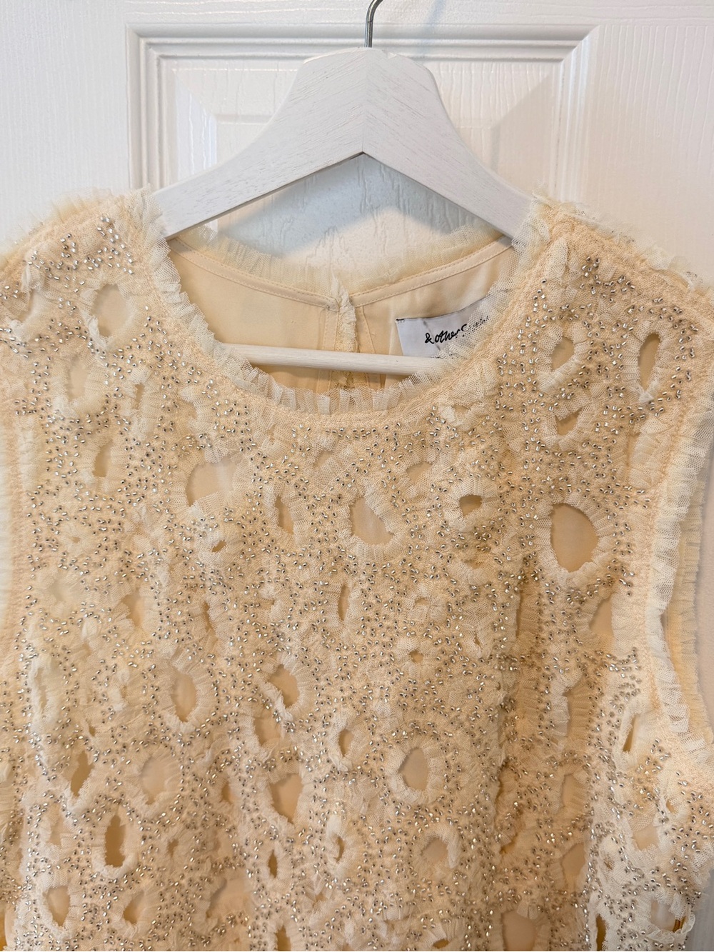 NWT &Otherstories Beaded Tulle Mini Dress - Picture 3 of 13